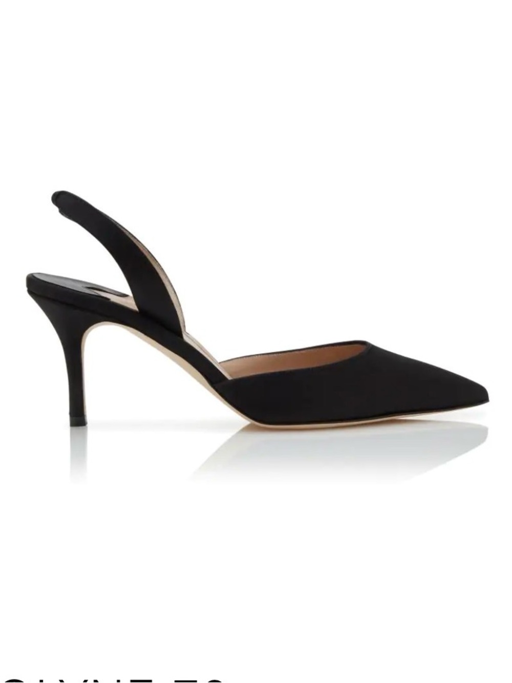 Manolo Blahnik Black Pointed Shimmer Slingback Pumps